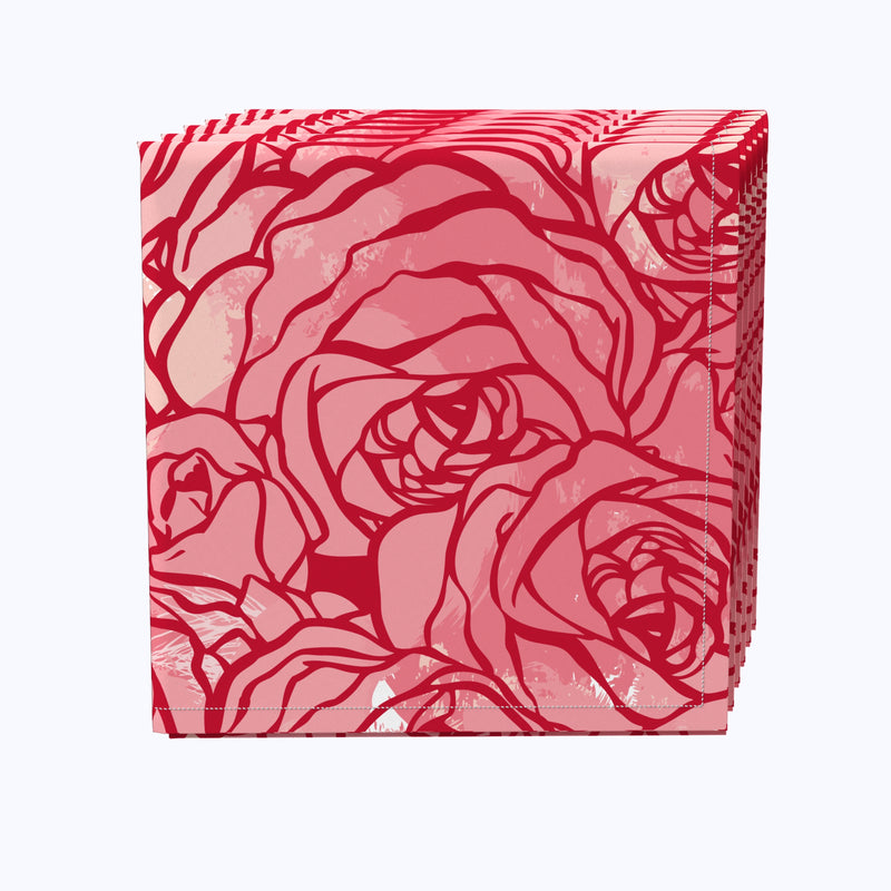 Hand Drawn Pink Roses Napkins