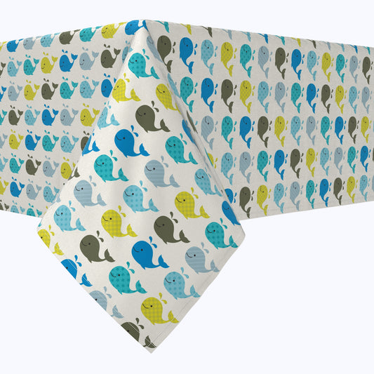 Happy Whales Cotton Rectangles