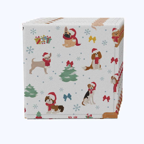 Holiday Dogs Cotton Napkins