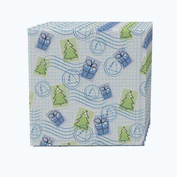 Holiday Postage Stamps Cotton Napkins