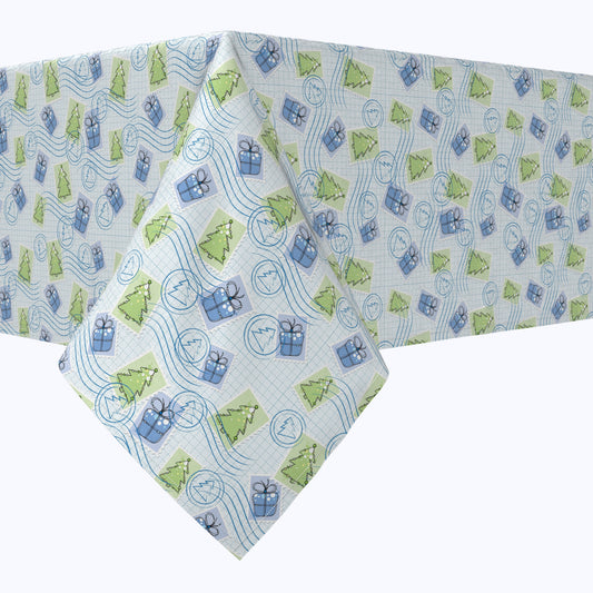 Holiday Postage Stamps Cotton Rectangles