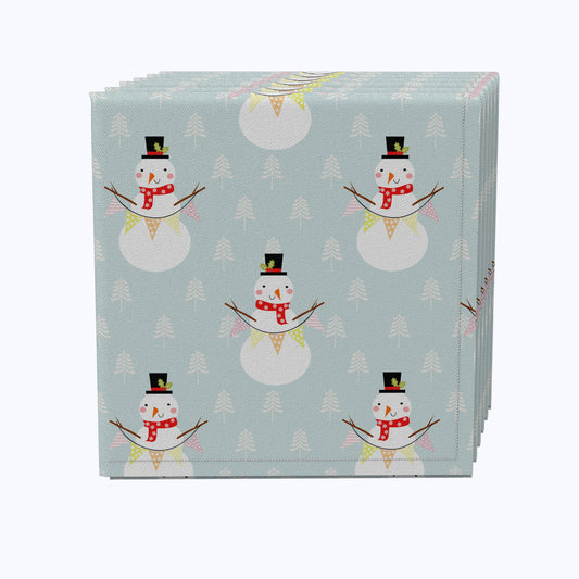 Holiday Snowmen Cotton Napkins