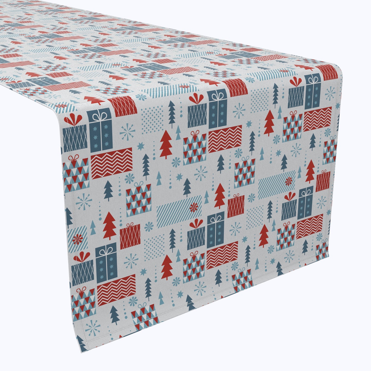 Holiday Stylized Gift Boxes Cotton Table Runners