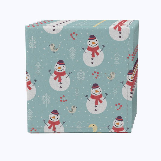 Holly Jolly Snowmen Cotton Napkins