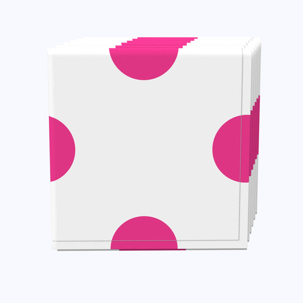 3" Dot, Hot Pink & White Napkins