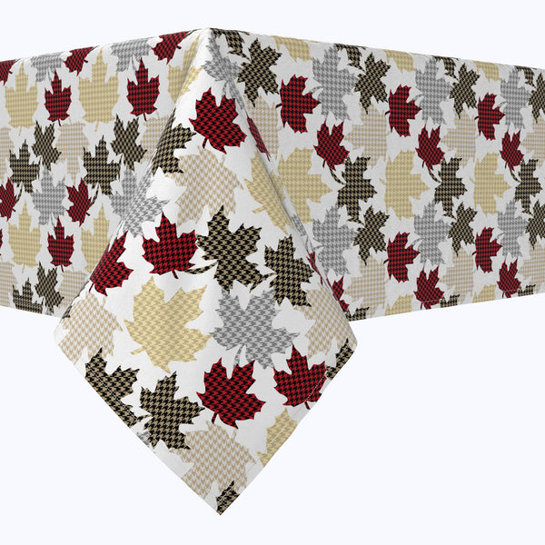 Houndstooth Maple Leaves Cotton Squares