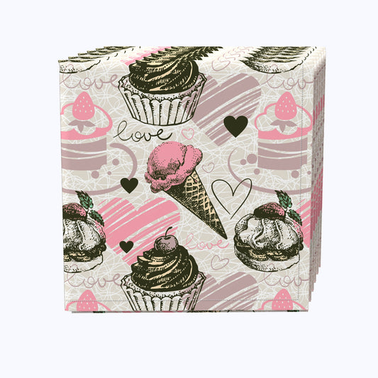 Ice Cream Cakes Love Napkins