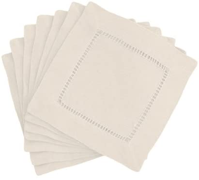 Hemstitch Cocktail Napkins 6 x 6 ( 1 dozen)