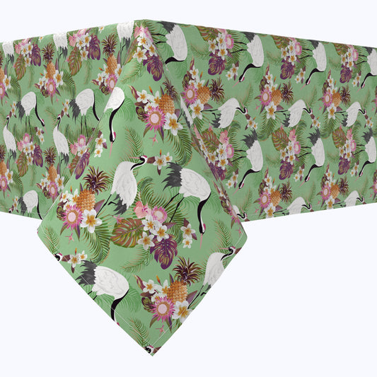 Japanese Crane & Flowers Cotton Rectangles
