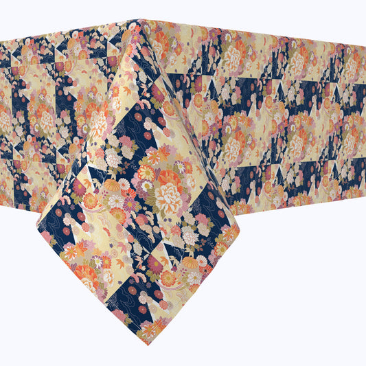 Japanese Flower Pattern Cotton Rectangles