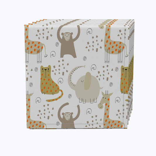 Jungle Animals Drawing Napkins