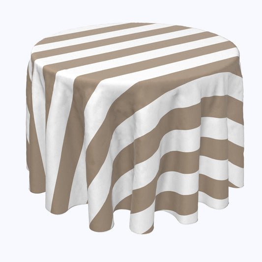 Khaki & White Cabana Stripe Rounds