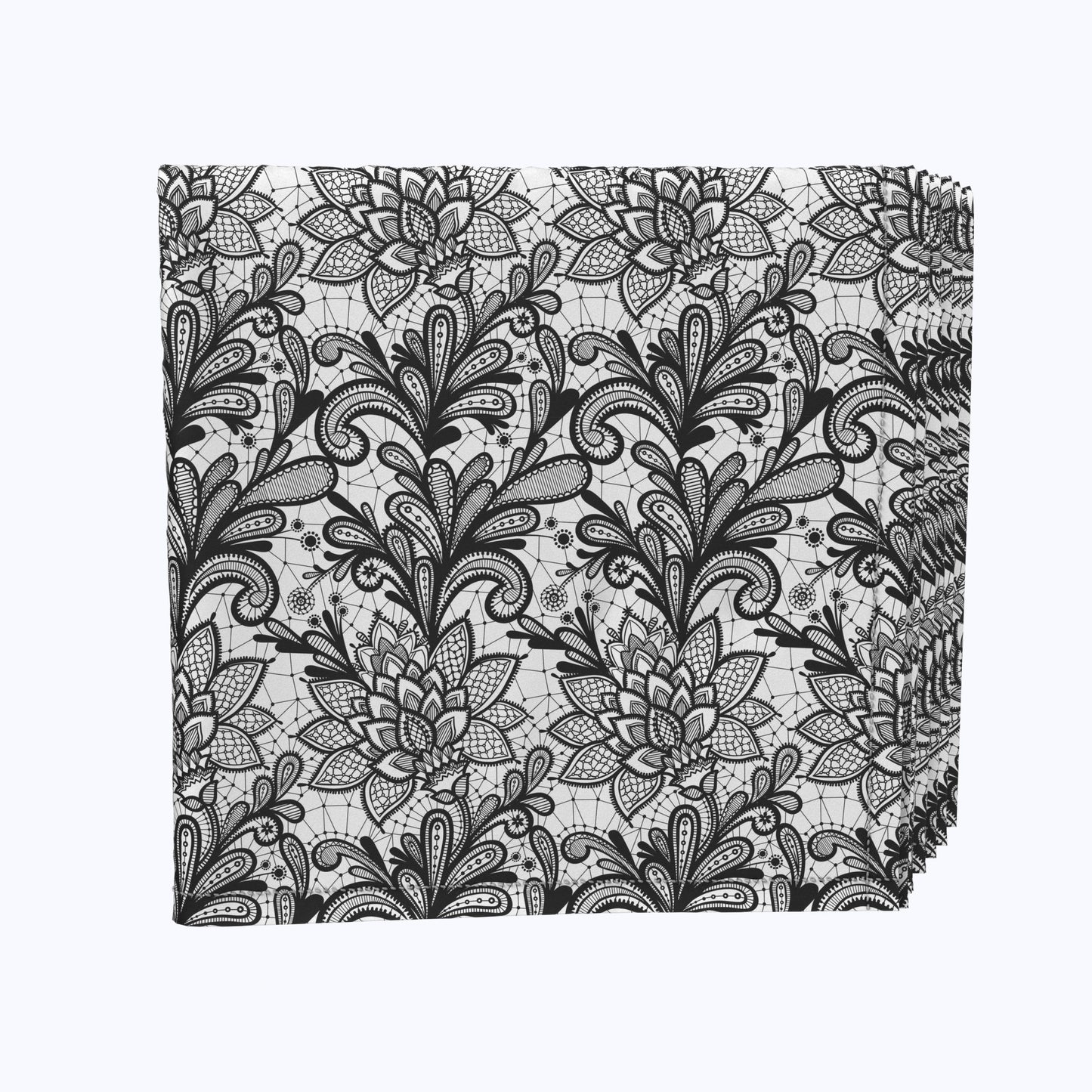Lace Doodles Black & White Napkins