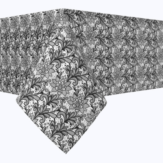 Lace Doodles Black & White Rectangles