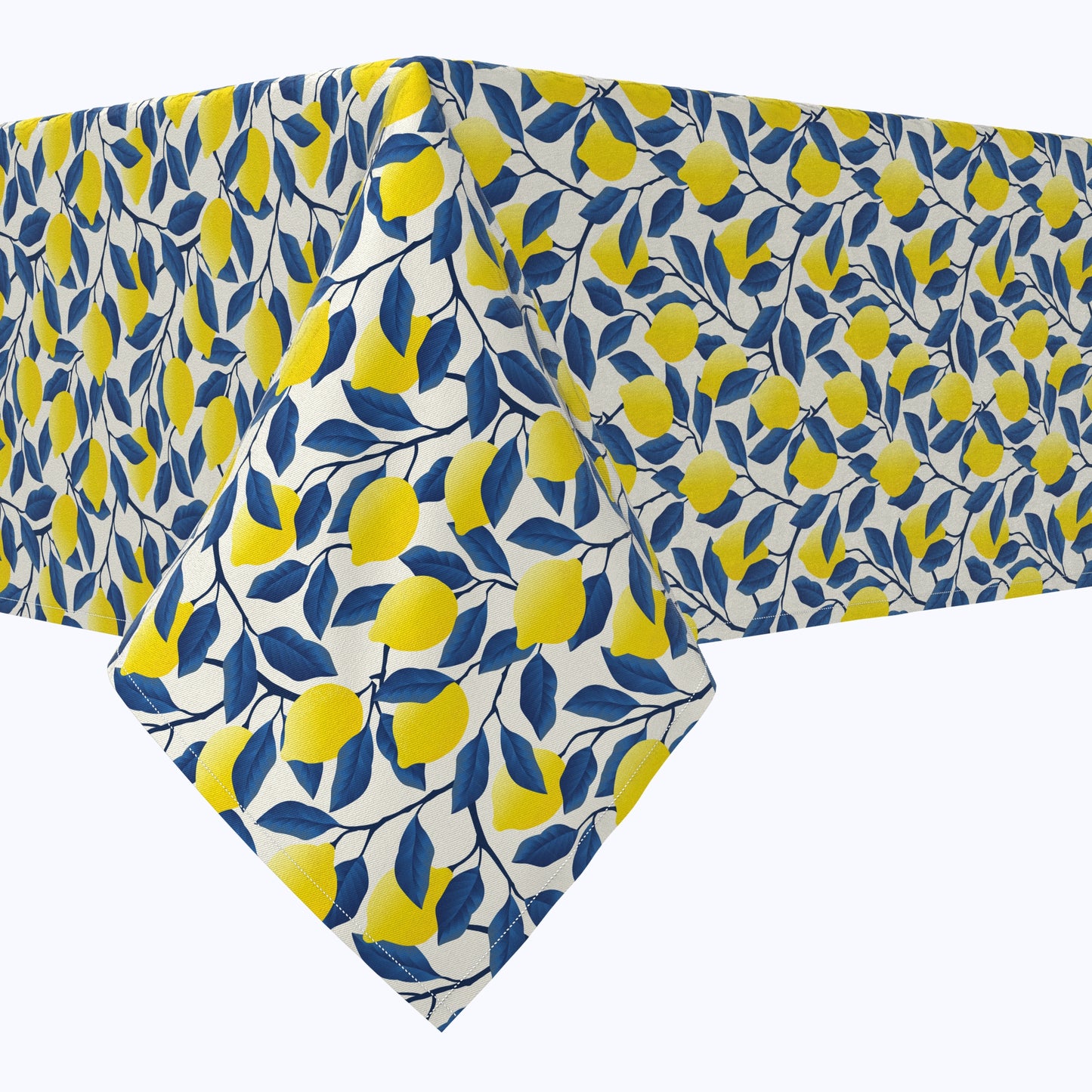 Lemon Tree with Blue Leaves Cotton Rectangles