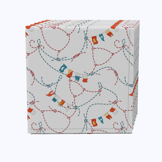 Marine Life Rope Knot & Flags Napkins