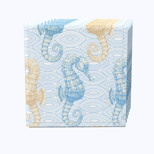 Marine Life Seahorses Blue Napkins