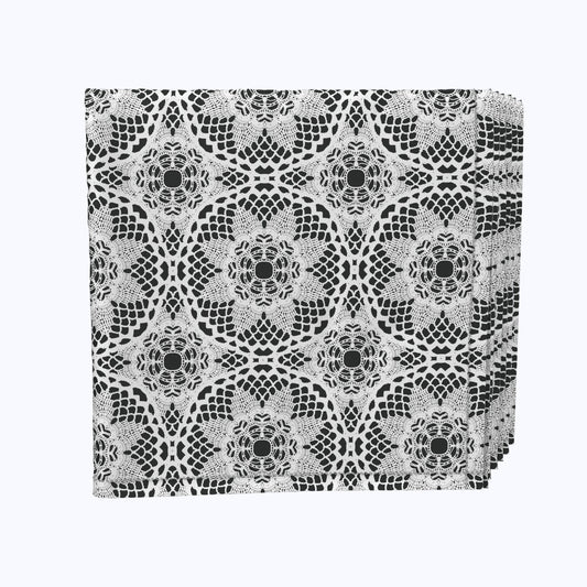 Modern Black & White Lace Napkins