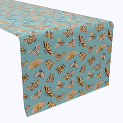 Moths on Blue Background Table Runners