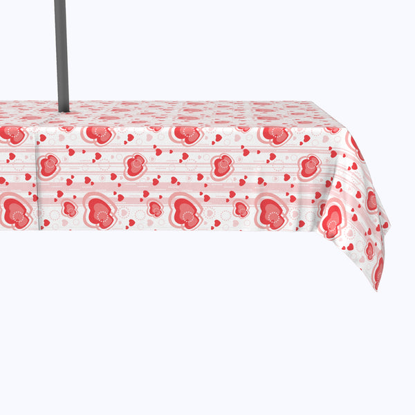 Multi Hearts in Stripes Outdoor Tablecloths