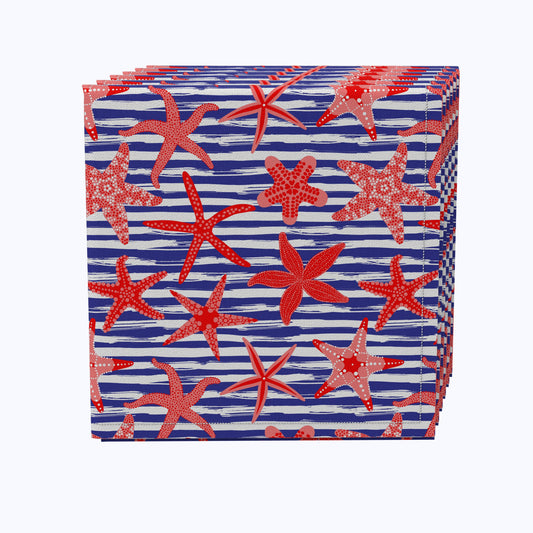 Nautical Starfish Stripe Napkins