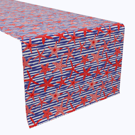 Nautical Starfish Stripe Table Runners