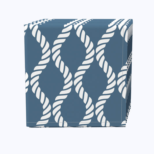 Nautical Wavy Ropes Blue Napkins
