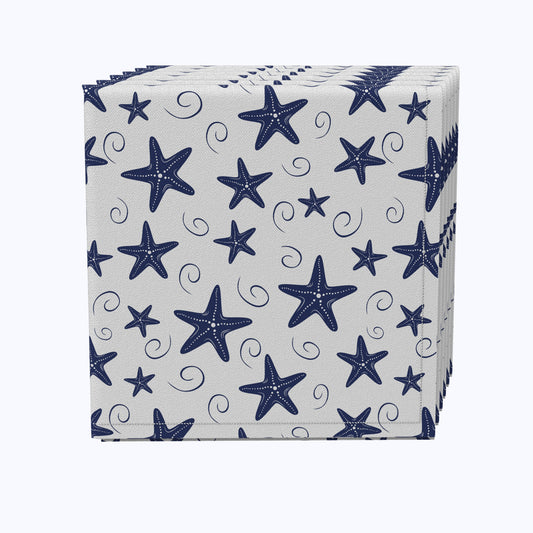 Navy Starfish & Swirls Napkins