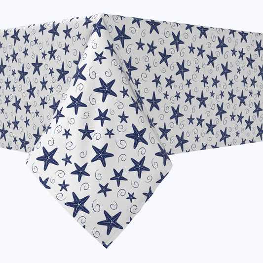 Navy Starfish & Swirls Cotton Rectangles