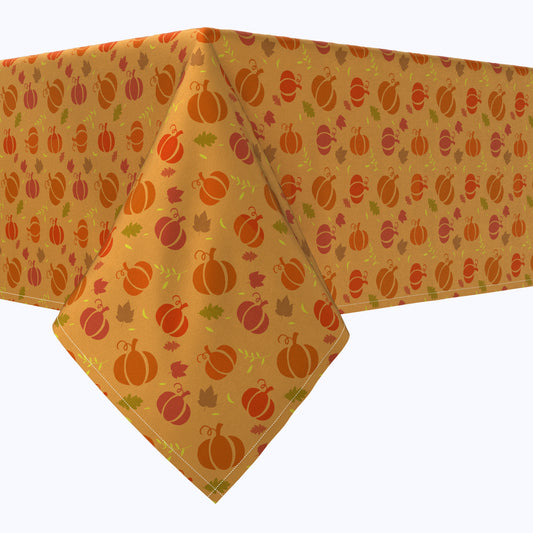 Orange Stenciled Pumpkins Cotton Rectangles
