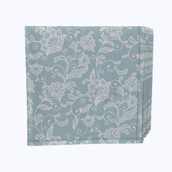 Ornate Blue Floral Swirls Napkins