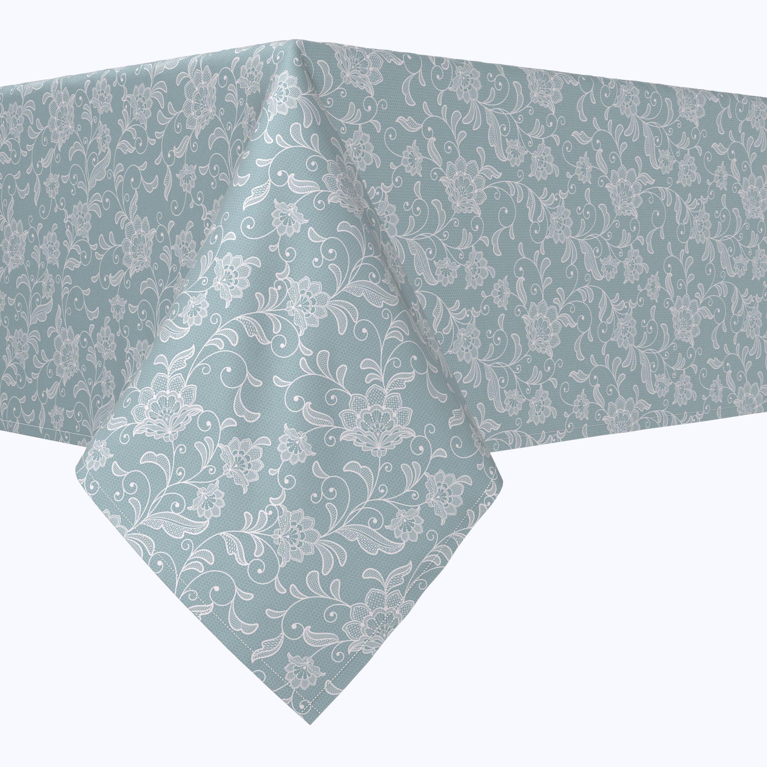 Ornate Blue Floral Swirls Rectangles – Tablecloth.com