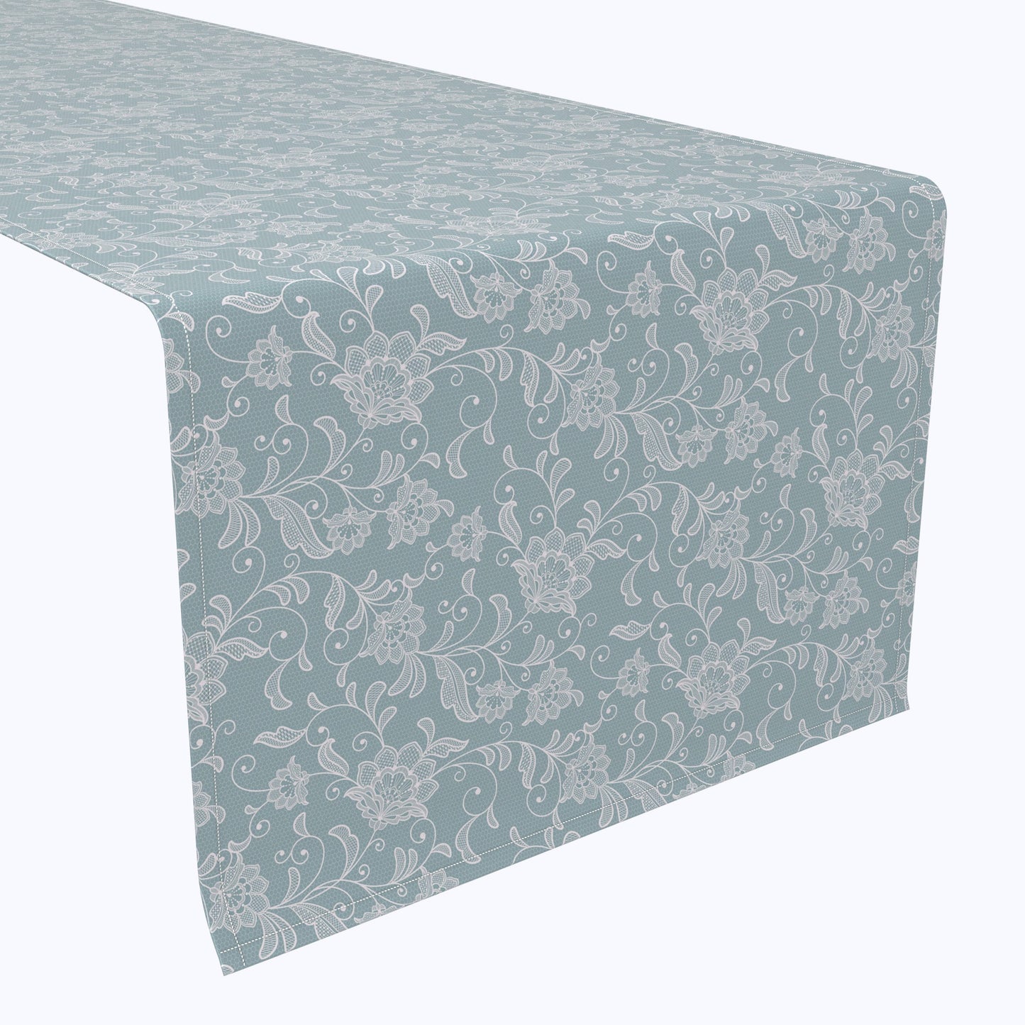 Ornate Blue Floral Swirls Runners