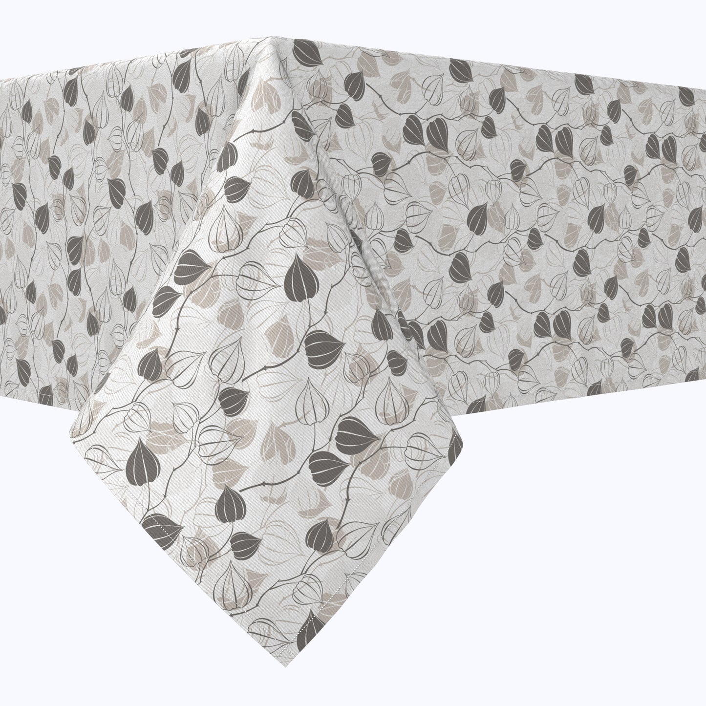 Outlined Abstract Leaves Cotton Rectangles
