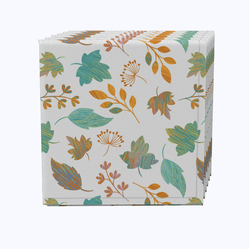 Painted Leaves Cotton Napkins