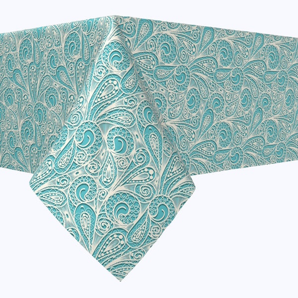 Paisley Lace Teal Rectangles
