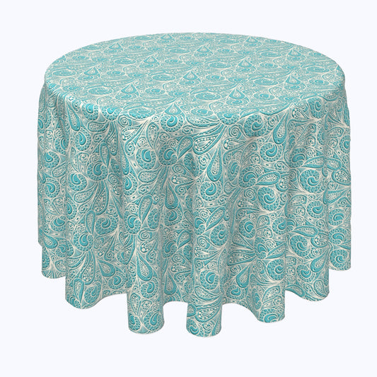 Paisley Lace Teal Rounds