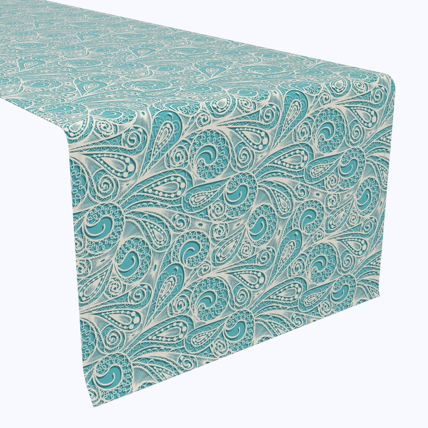 Paisley Lace Teal Runners