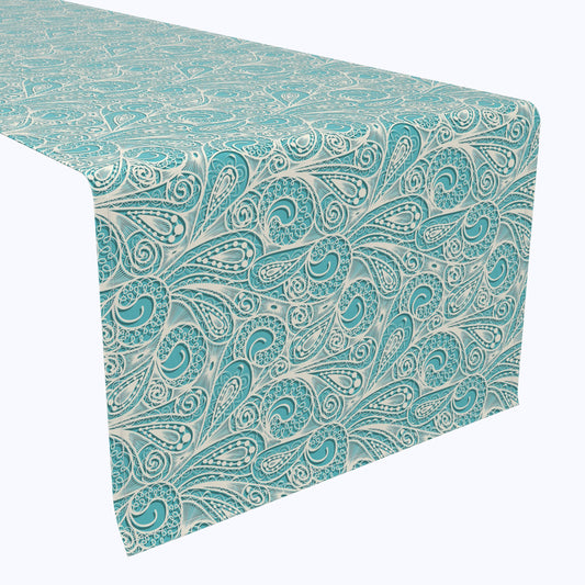 Paisley Lace Teal Runners
