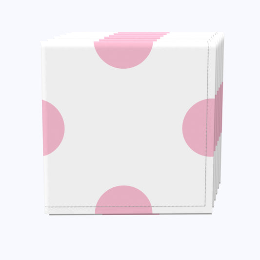 3" Dot, Pale Pink & White Napkins