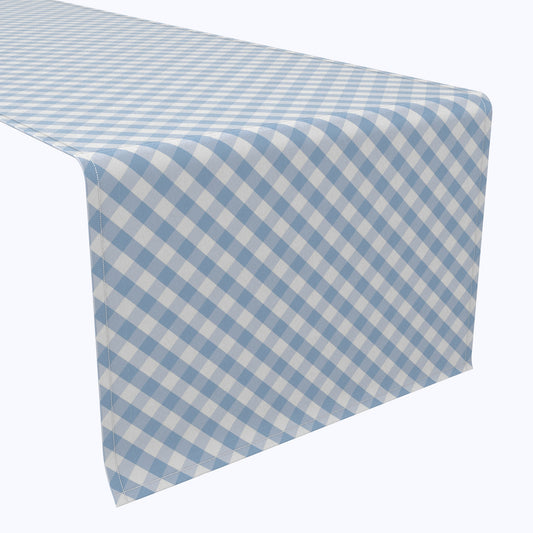 Pastel Blue Cross Weave Gingham Table Runners