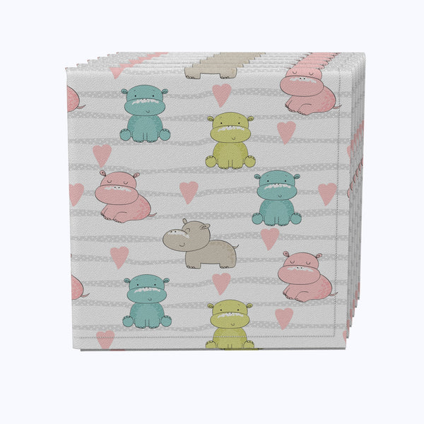 Pastel Hippos Napkins