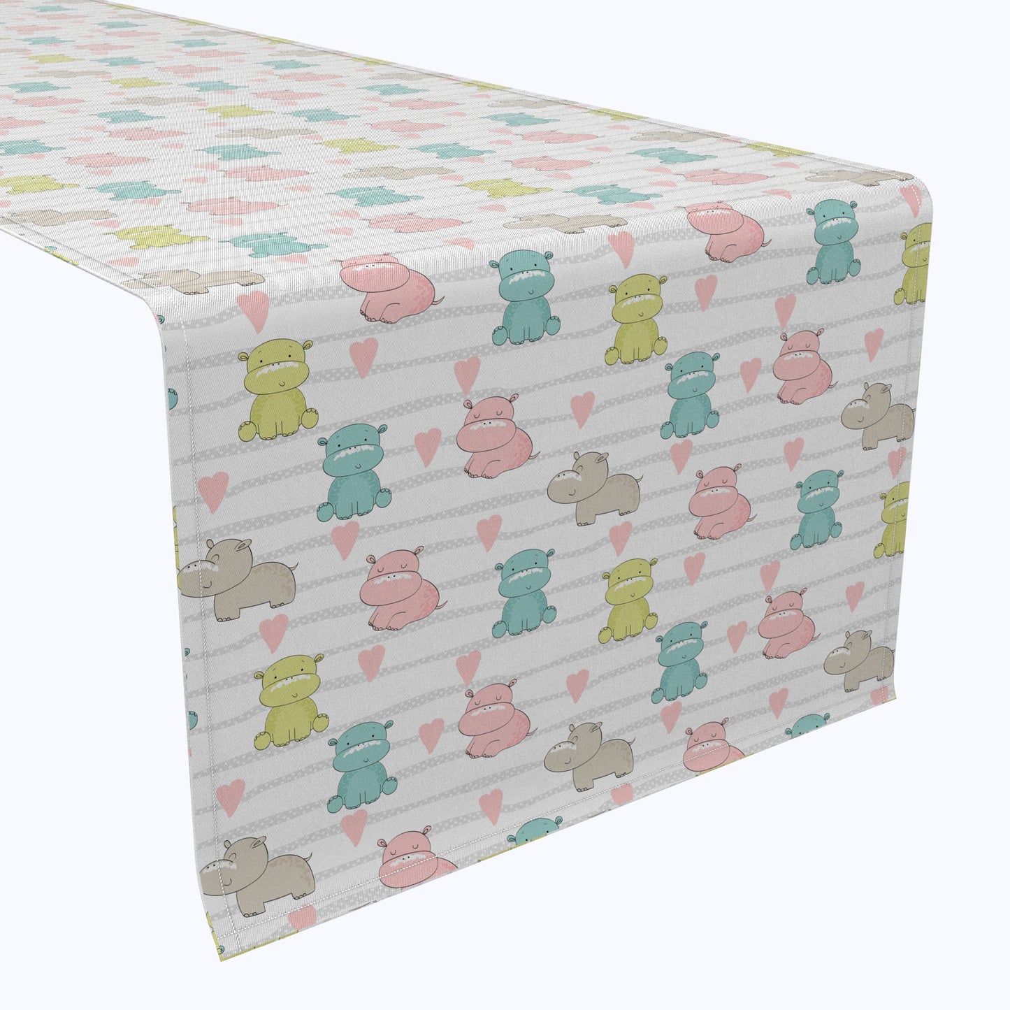 Pastel Hippos Table Runners