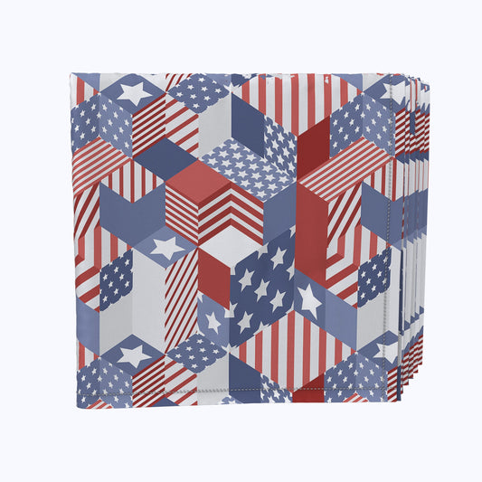 Patriotic Geometric Patchwork Napkins
