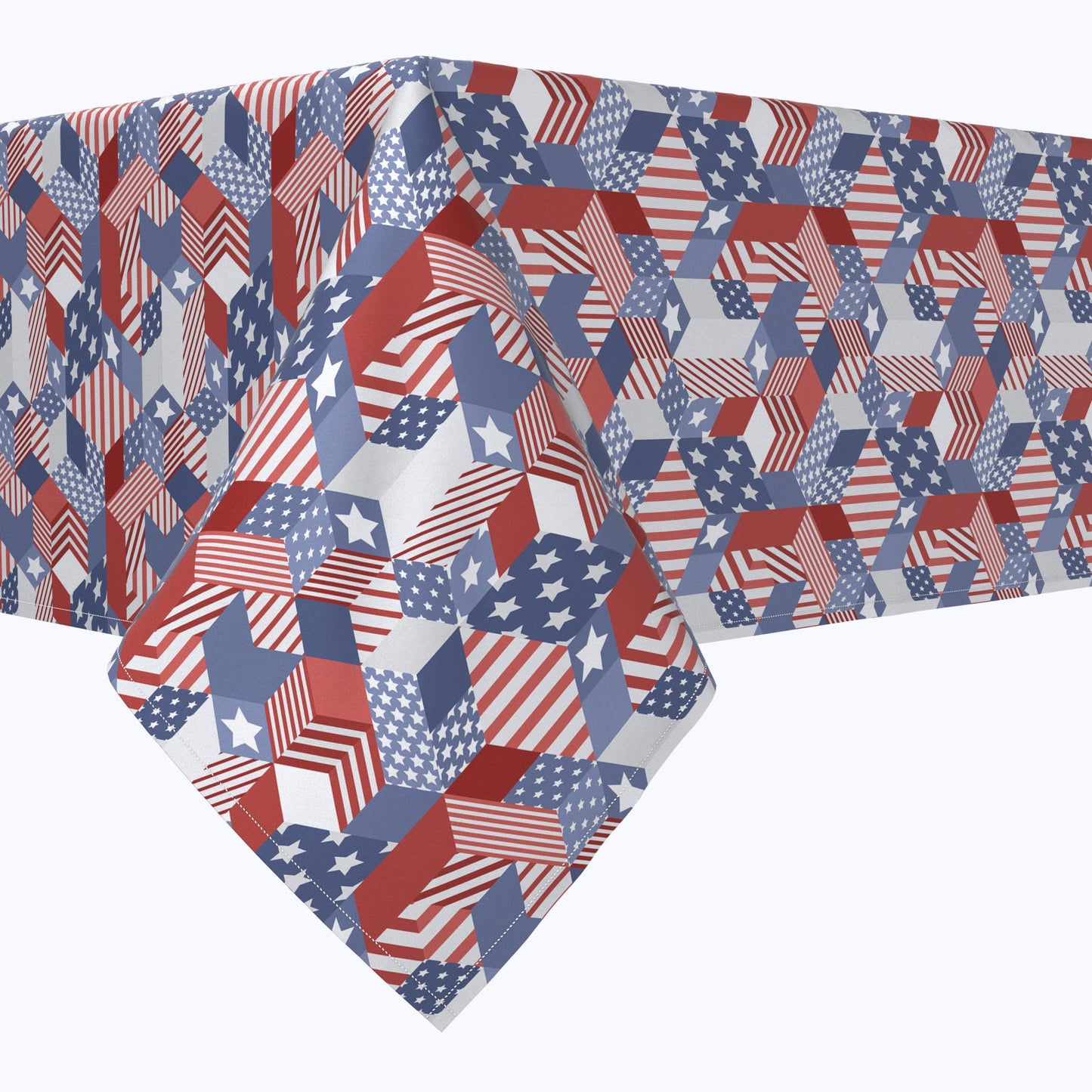Patriotic Geometric Patchwork Squares