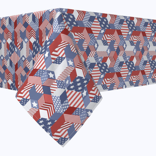 Patriotic Geometric Patchwork Squares