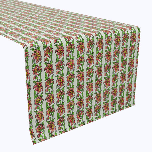 Peony Floral Stripe Table Runners