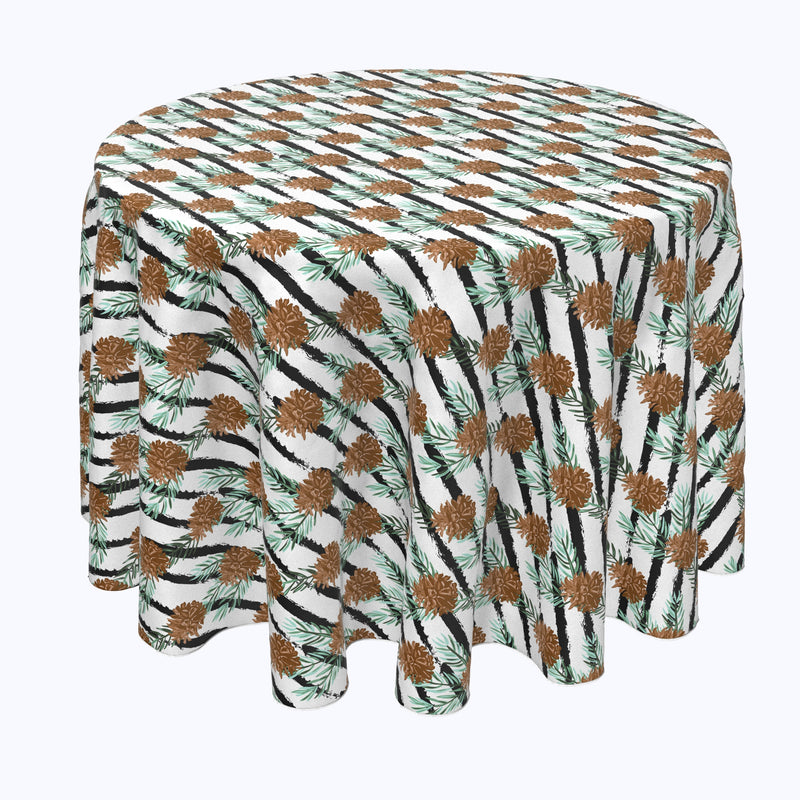Pinecone Stripes Round Tablecloths