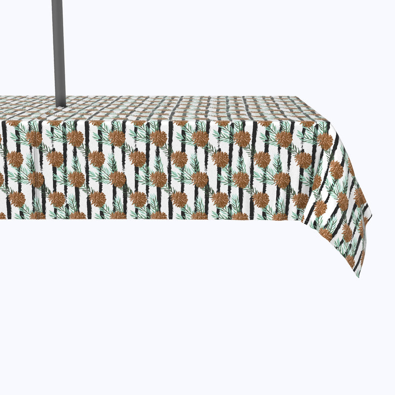 Pinecone Stripes Outdoor Tablecloths