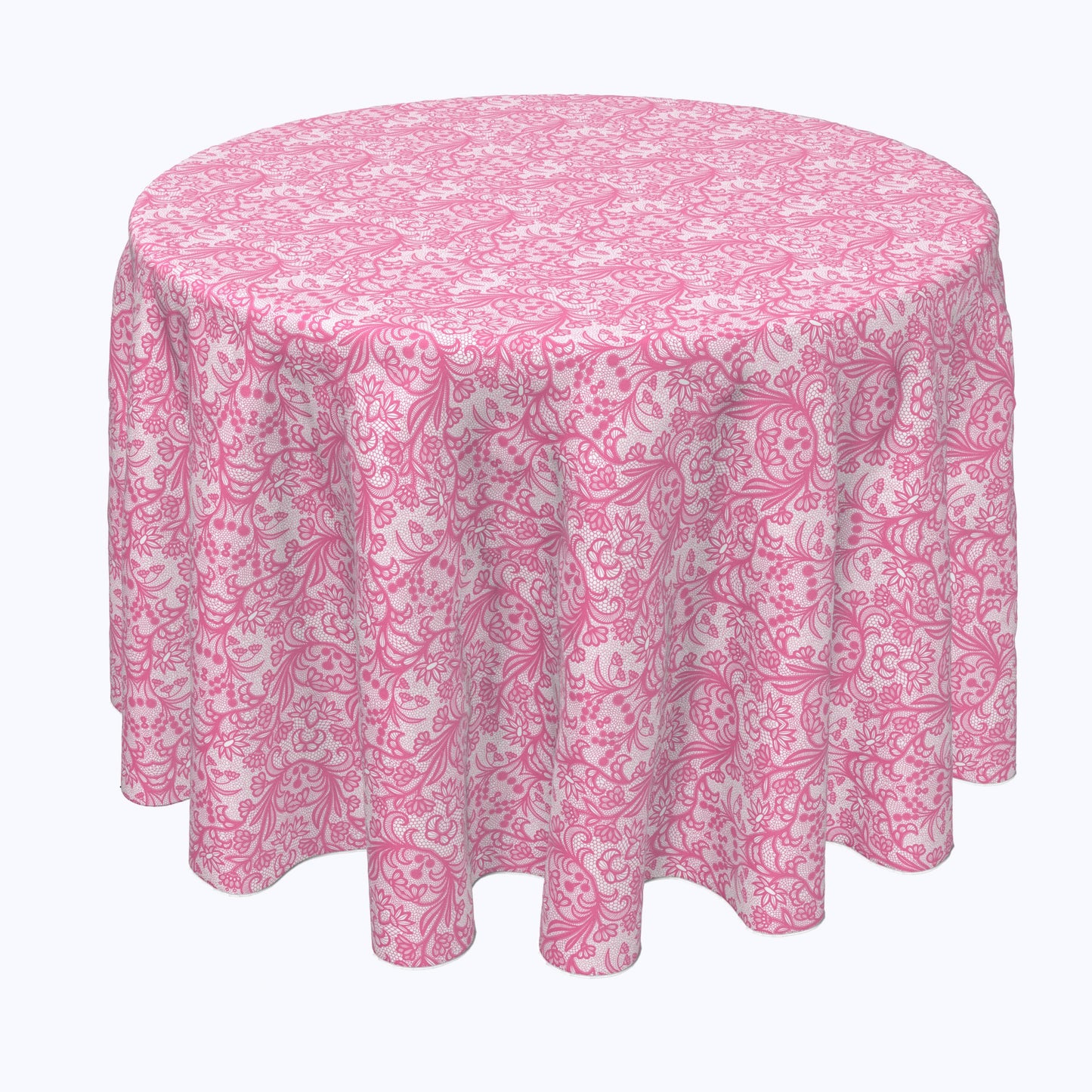 Pink Lace With Flowers Rounds